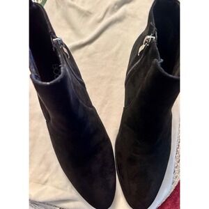 Boutique by Corkys Potion Black Faux Suede Pointed Toe Block Heel Ankle Boots 10